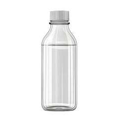 Clear Plastic Bottle with Screw Top Cap for Packaging Design Mockup