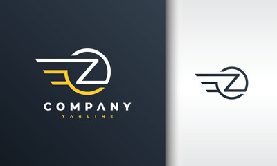 letter Z circle wing logo
