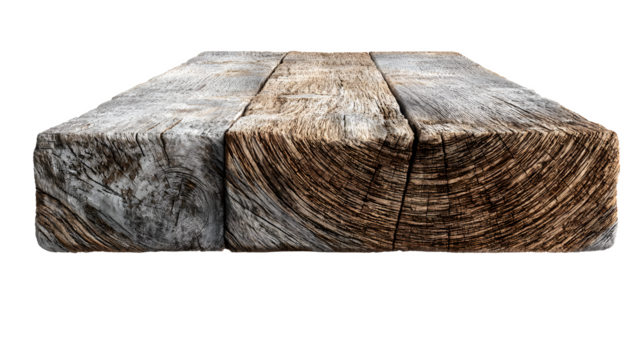 Authentic weathered wooden planks with rich grain texture, perfect for rustic decor, construction, or natural material concepts.