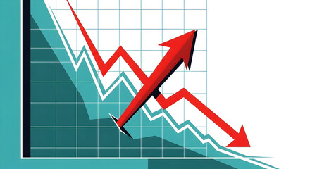 Dynamic Financial Chart Showing Upward Trends and Downward Movements in Business Performance with Clear Visual Insights
