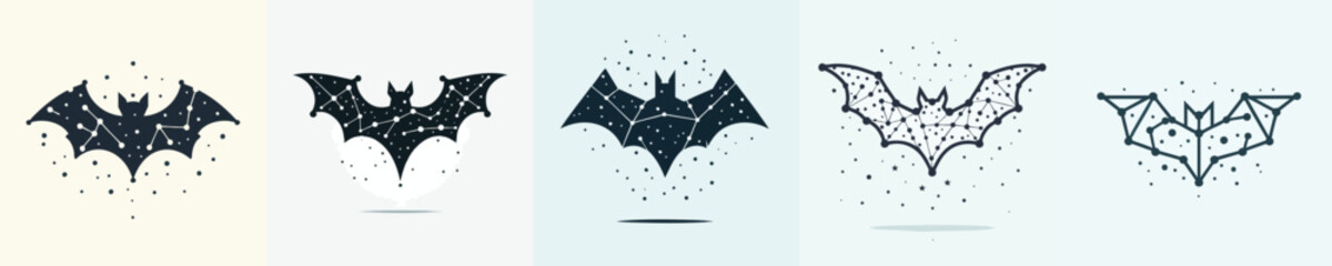 Constellation Bat Vector – Celestial Halloween Night Design