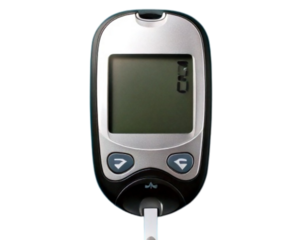 A - Angled View of Glucometer Device, Isolated PNG