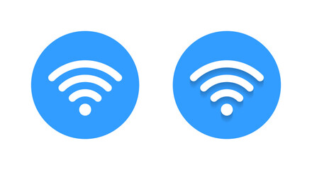 WiFi signal icon with shadow. Wireless internet connection symbol