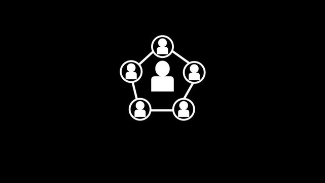 Flat vector icon of a man with a key symbolizing connection and social network communication