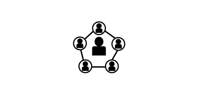 Flat vector icon of a man with a key symbolizing connection and social network communication
