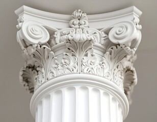 Obraz premium Ornate white column capital