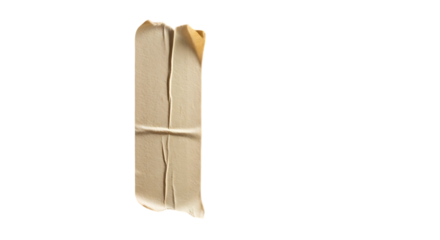Piece of brown masking tape isolated on transparent background, ideal for crafting, labeling, or securing items, showcasing its rustic texture and versatile application in various creative and practic