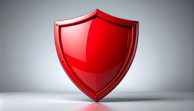 red shield on a white background