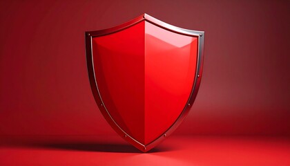 red shield isolated on red background