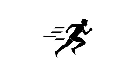 Dynamic runner silhouette in motion, representing speed, agility, and athletic performance