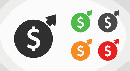 Obraz premium Dollar sign with upward arrow symbolizing financial growth and profit increase