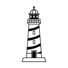 vintage lighthouse vector illustration on white background 