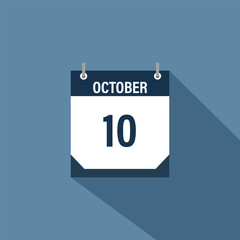 10 October calendar vector illustrations