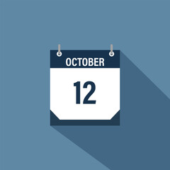 12 October calendar vector illustrations