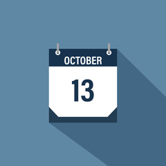13 October calendar vector illustrations