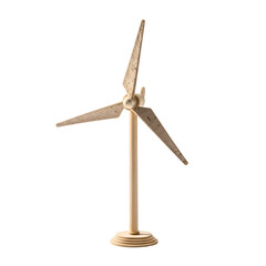 Wind Turbine Model Stands Isolated on Transparent Background, Promoting Renewable Energy Sources