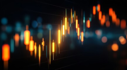 Modern png technology stock market graph with luminous data points, futuristic trading background, financial business growth
