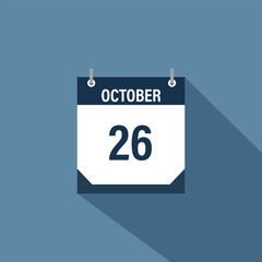26 October calendar vector illustrations