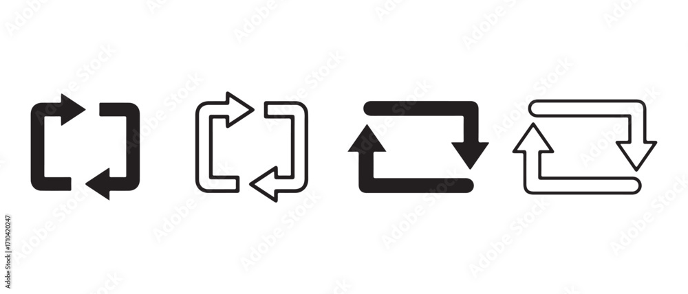 Poster refresh icon set. isolated on white background for web design.