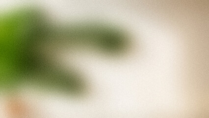 Abstract Green Leaf Shadow on Textured Beige Background Design Element