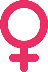 Female gender symbol icon. Gender identity sign isolated on transparent background. Feminine gender symbol icon for design and web. Vector illustration.