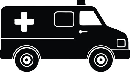 ambulance silhouette vector illustration
