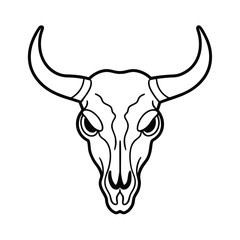 buffalo skull hand drawn vector illustration