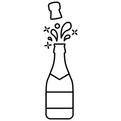 open champagne bottle  icon vector  