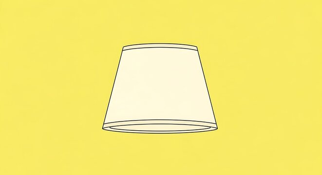 Minimalist conical lampshade vector illustration isolated on a bright yellow background for home decor and lighting concepts