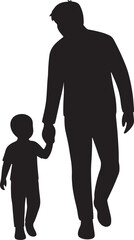 Father Lifting Child Silhouette – Happy Family Vector
