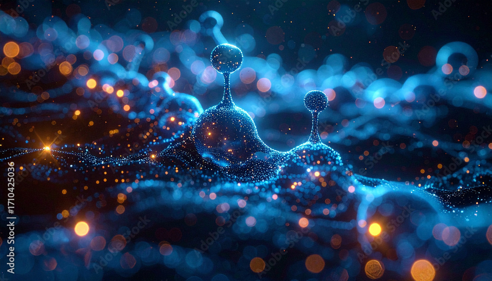 Poster molecular abstract: a captivating view into the microscopic realm, revealing a network of interconne