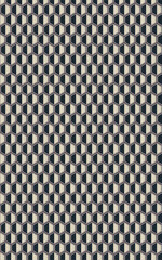 Seamless geometric pattern with textured hexagons in black and white. Modern Art Deco style abstract background with a 3D optical illusion effect. Sophisticated honeycomb design for wallpaper or texti