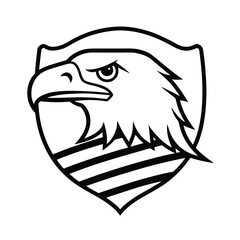 eagle head with american flag badge vector illustration 