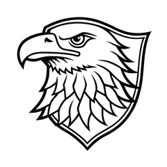 eagle head with american flag badge vector illustration 