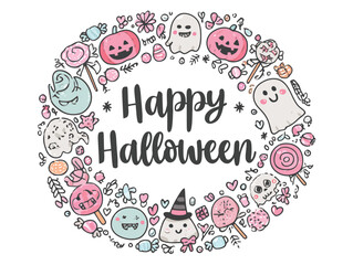 Auguri di Halloween in stile vettoriale semplice
