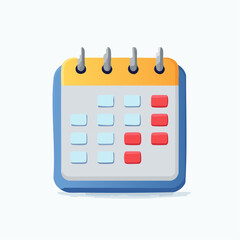 Cartoon illustration of a calendar showing days of the month with highlighted dates.