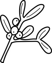 Mistletoe Branch with Berries Sketch