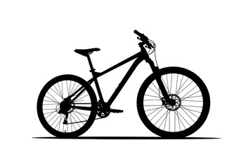 Fototapeta premium Silhouette of a mountain bike isolated on white background for design element