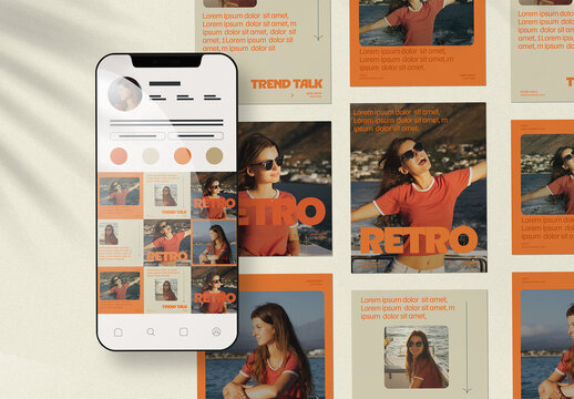 Phone Mockup with Social Media Screens