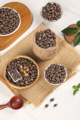 Fresh Harvested Yunnan Pine Nuts in Rustic Bowls and Burlap Sack Display