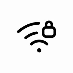 lock wifi internet icon sign vector