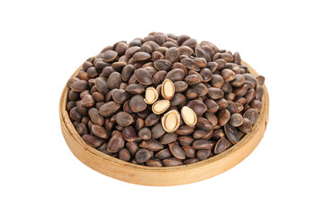 Fresh Wild Pine Nuts from Yunnan China in Wooden Bowl - Natural Harvest Deep Forest Nuts