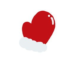 Christmas mitten glove illustration simple flat style