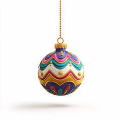 A bright and simple cartoon-style Christmas bauble ornament, sparkling in colorful hues, symbolizing holiday decor and the Christmas season.