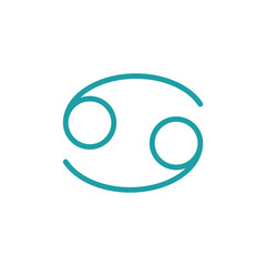 Obraz premium Cancer zodiac icon in color for horoscope, zodiac, and astrology applications.