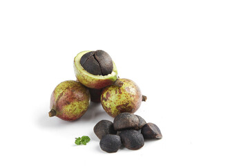 Sacha Inchi Seeds and Pods on White Background - Natural Superfood Oil Source