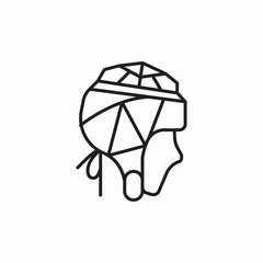 rugby helmet icon sign vector