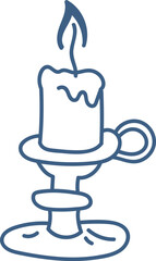 Hand-Drawn Candle with Holder