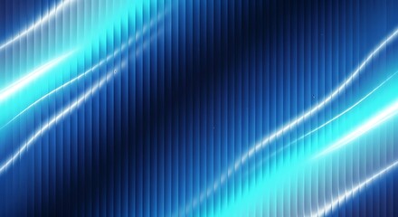 Abstract blue and cyan glowing light streaks over a textured dark background with vertical lines