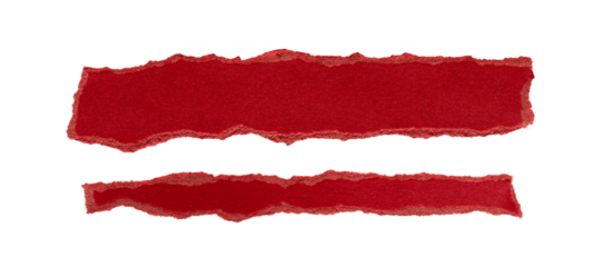 set of red  torn or ripped paper isolated on transparent png background,realistic torn red paper edges,Torn Paper christmas frame effect mockup